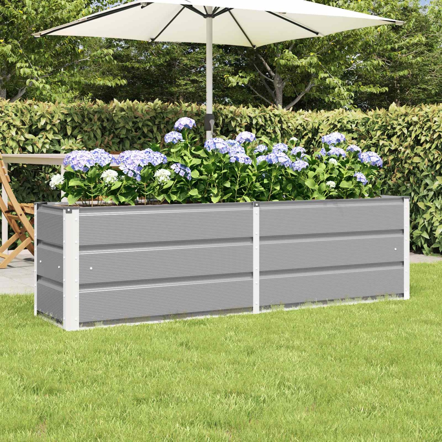 Vidaxx jardinière gris clair 160 x 40 x 45 cm acier