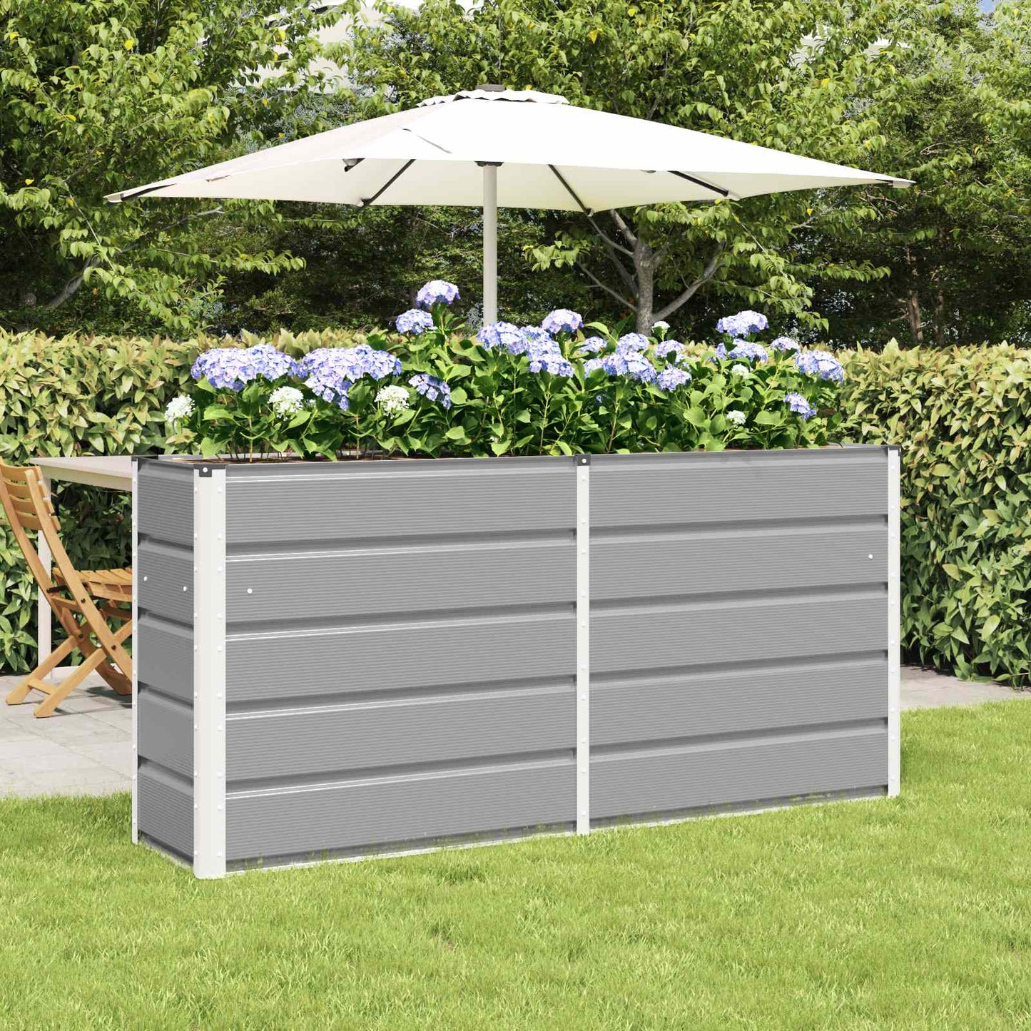 Vidaxx jardinière gris clair 160 x 40 x 75 cm acier