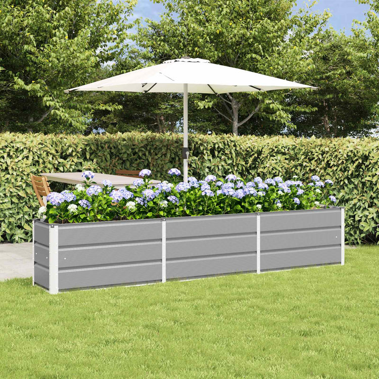 Vidaxx jardinière gris clair 240 x 40 x 45 cm acier
