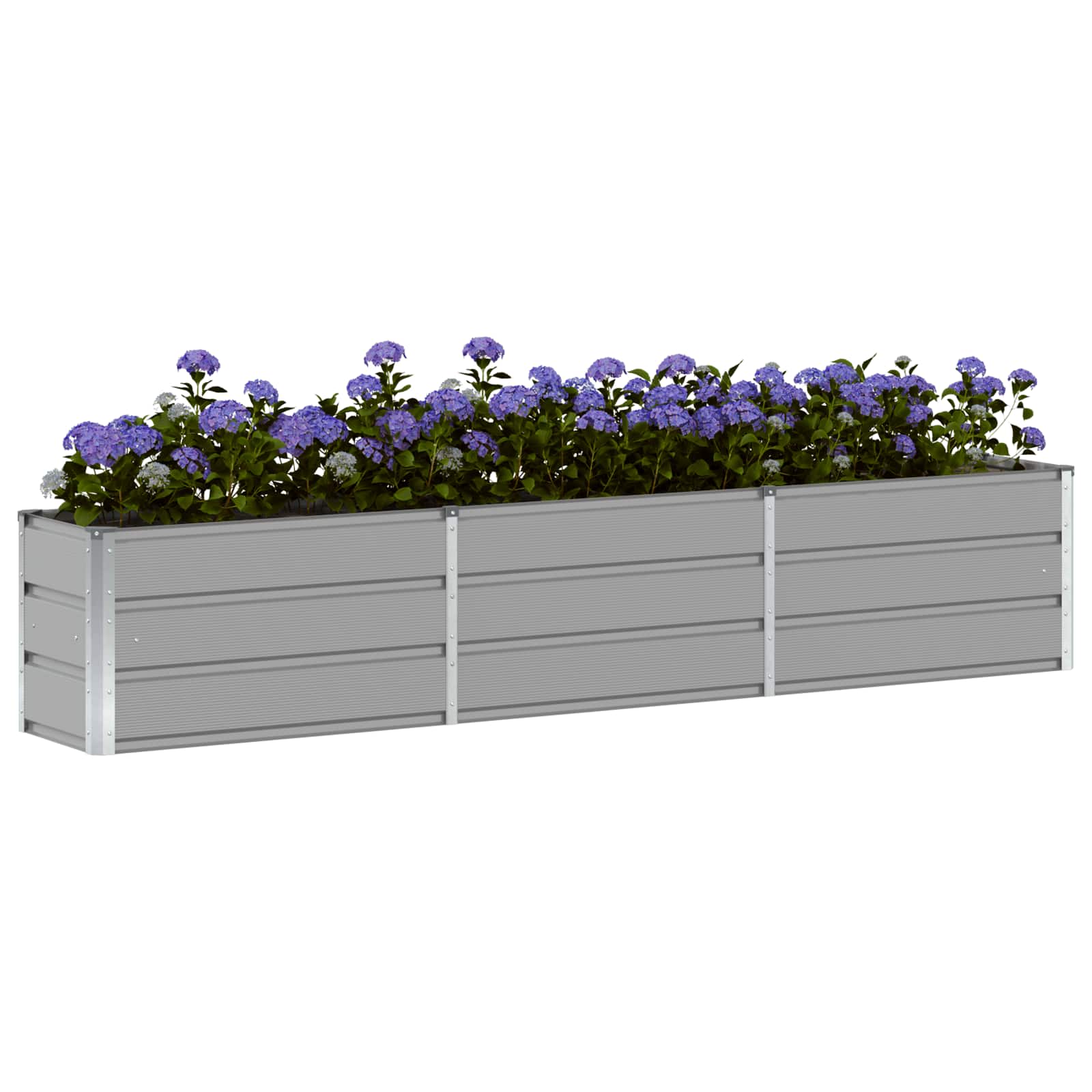 Vidaxx jardinière gris clair 240 x 40 x 45 cm acier