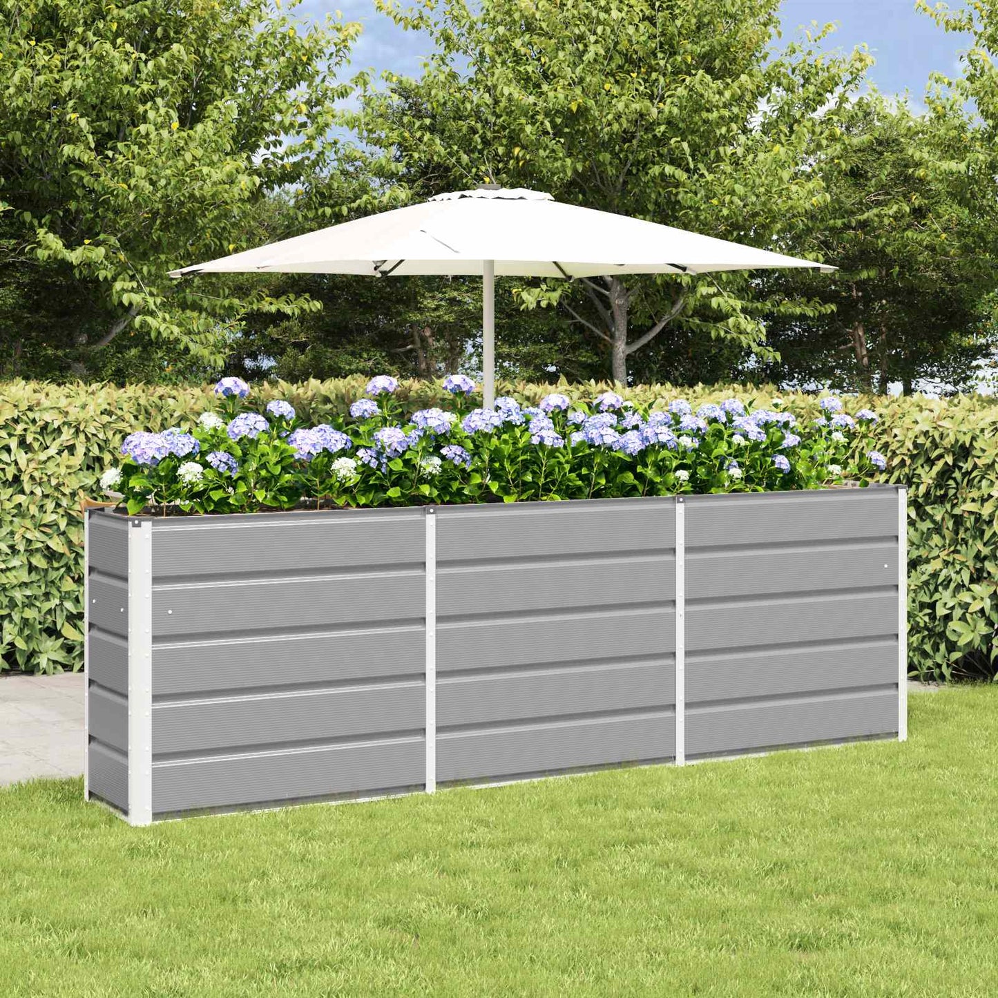 Vidaxx jardinière gris clair 160 x 40 x 75 cm acier