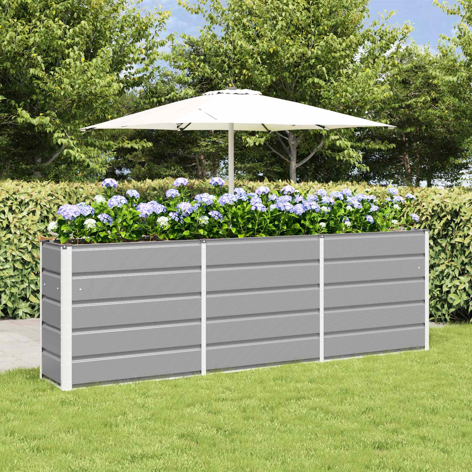 Vidaxx jardinière gris clair 160 x 40 x 75 cm acier