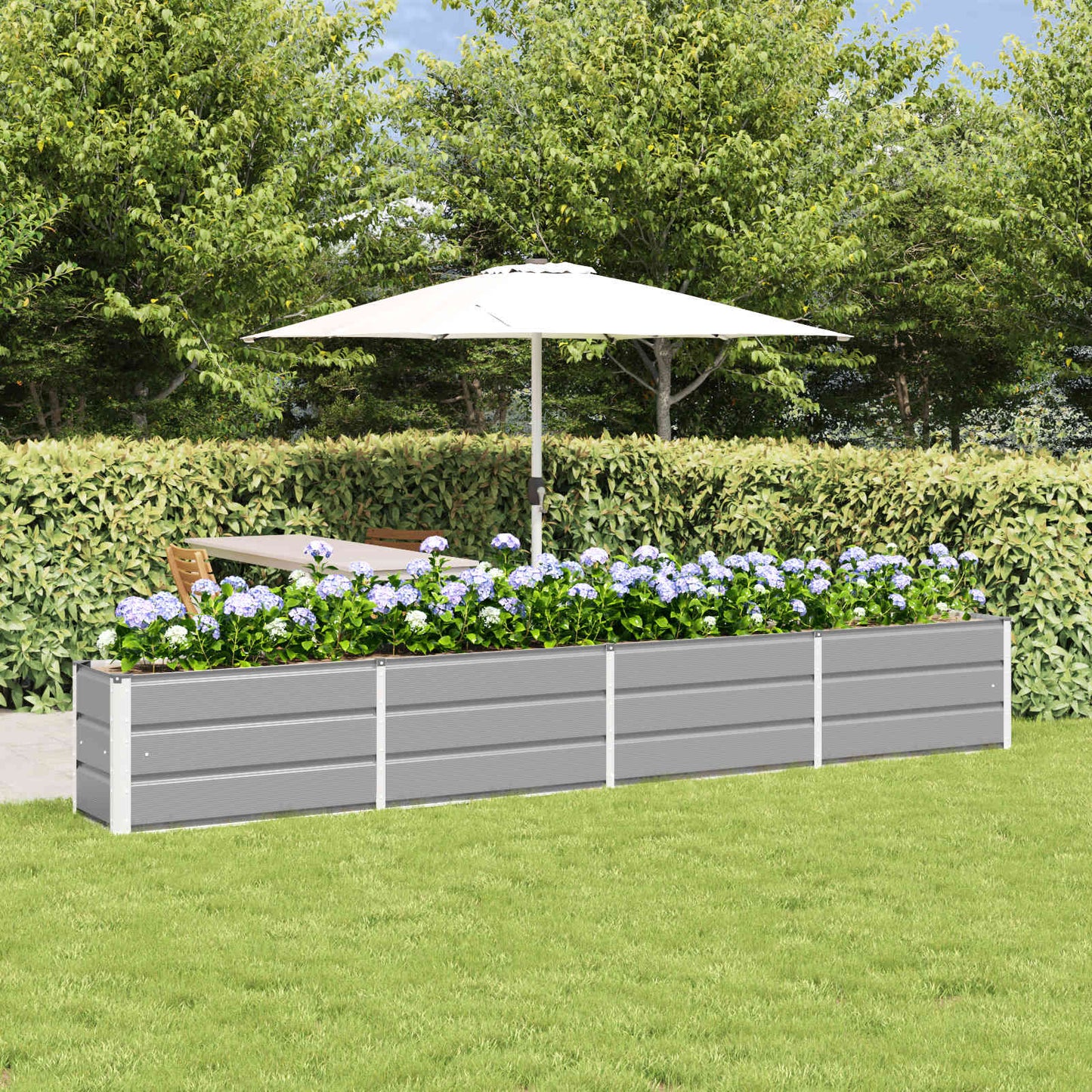 Vidaxx jardinière gris clair 320 x 40 x 45 cm acier