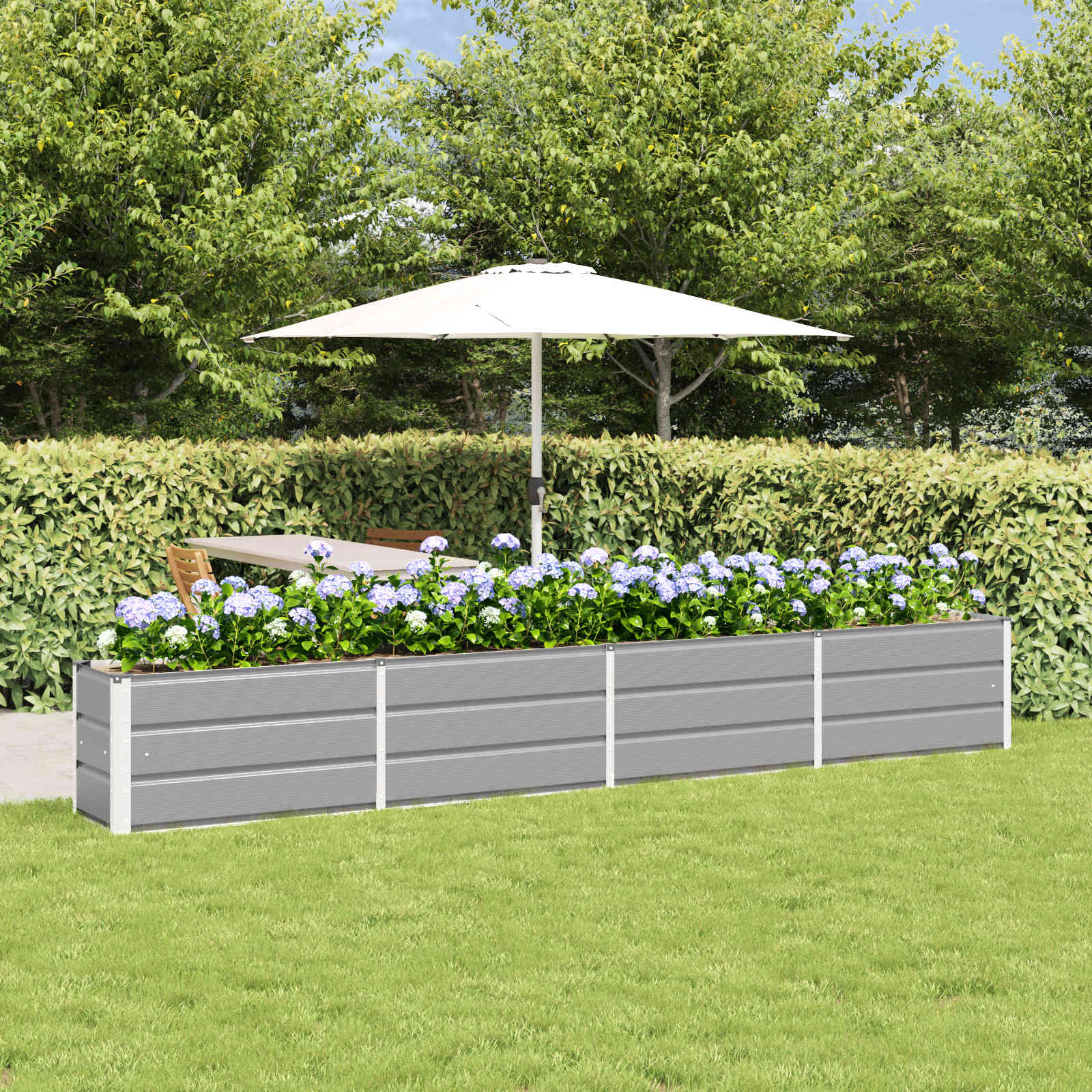 Vidaxx jardinière gris clair 320 x 40 x 45 cm acier