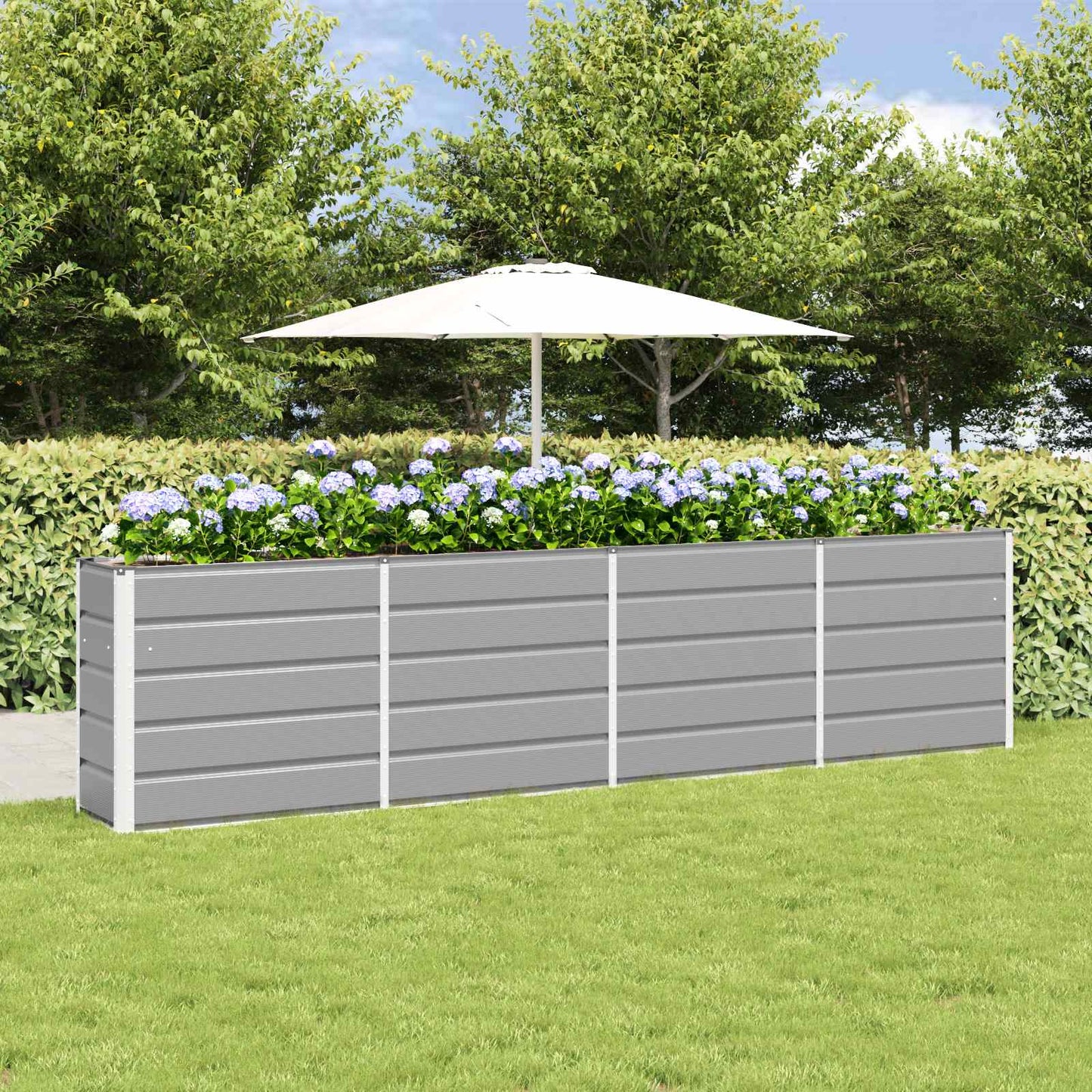 Vidaxx jardinière gris clair 160 x 40 x 75 cm acier