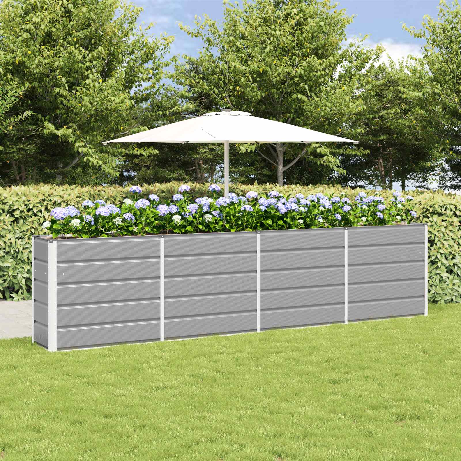Vidaxx jardinière gris clair 160 x 40 x 75 cm acier