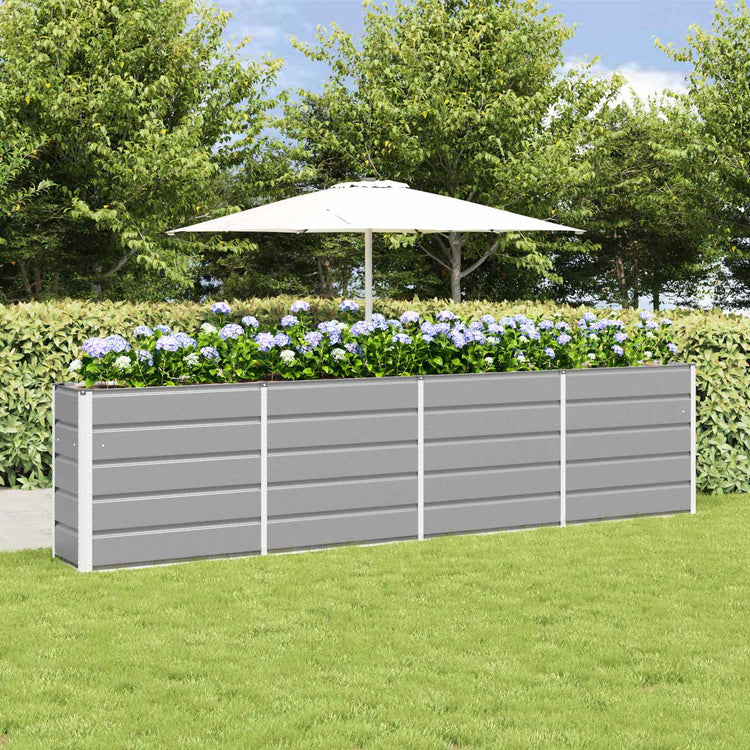 Vidaxx jardinière gris clair 160 x 40 x 75 cm acier