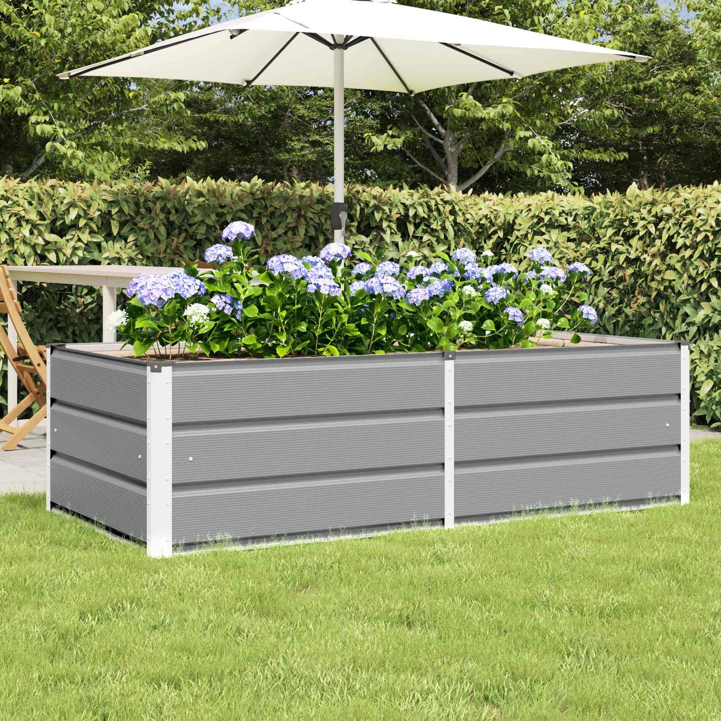 Vidaxx jardinière gris clair 160 x 80 x 45 cm acier