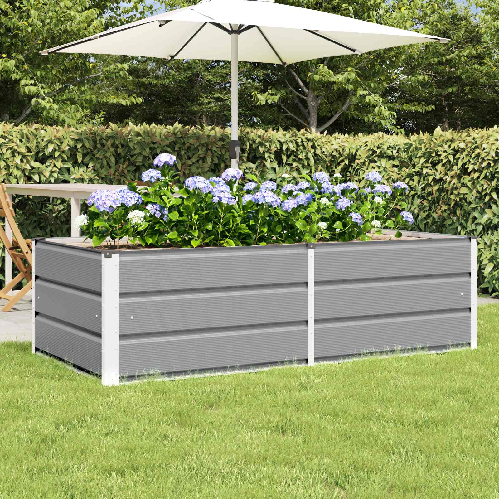 Vidaxx jardinière gris clair 160 x 80 x 45 cm acier