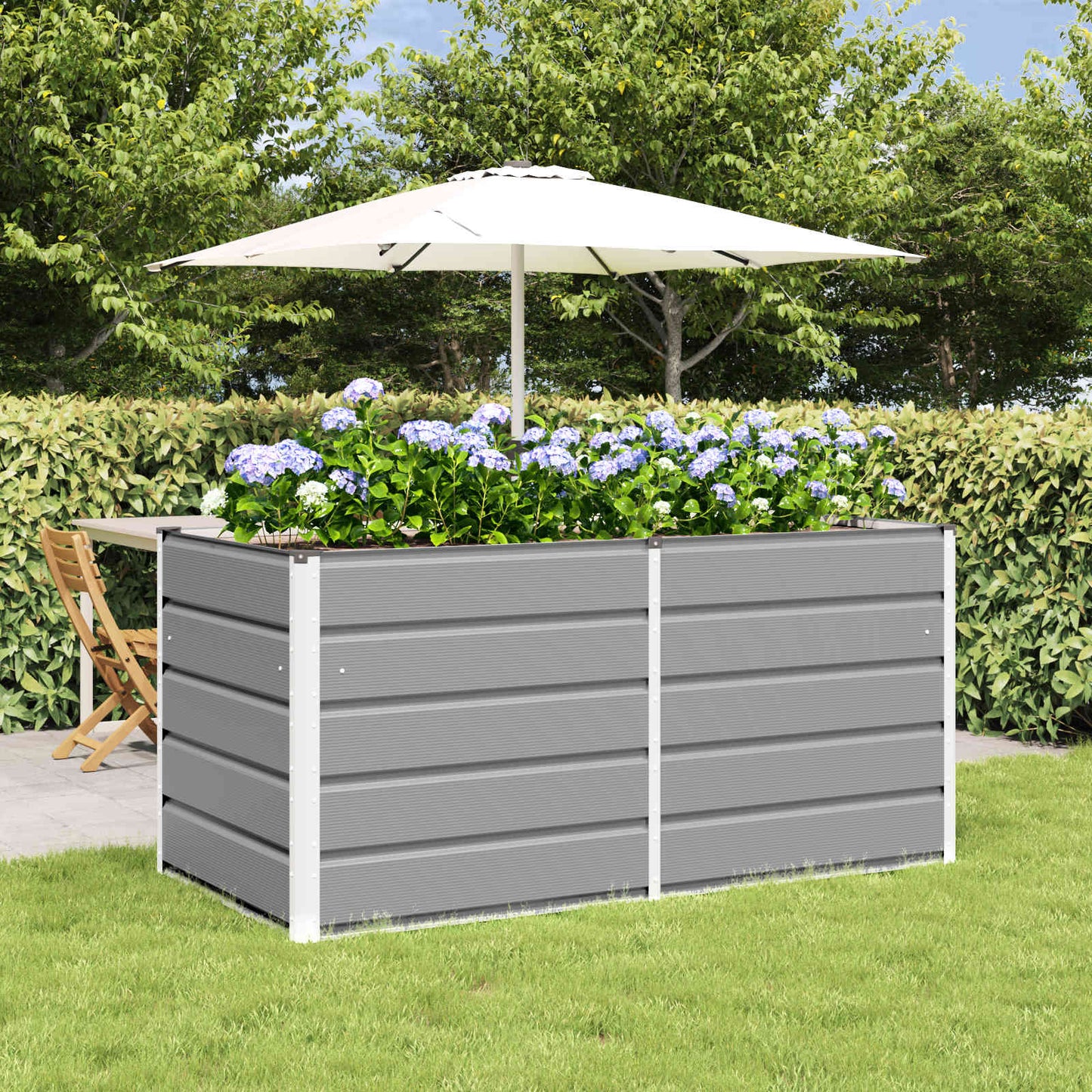 Vidaxx jardinière gris clair 160 x 80 x 75 cm acier