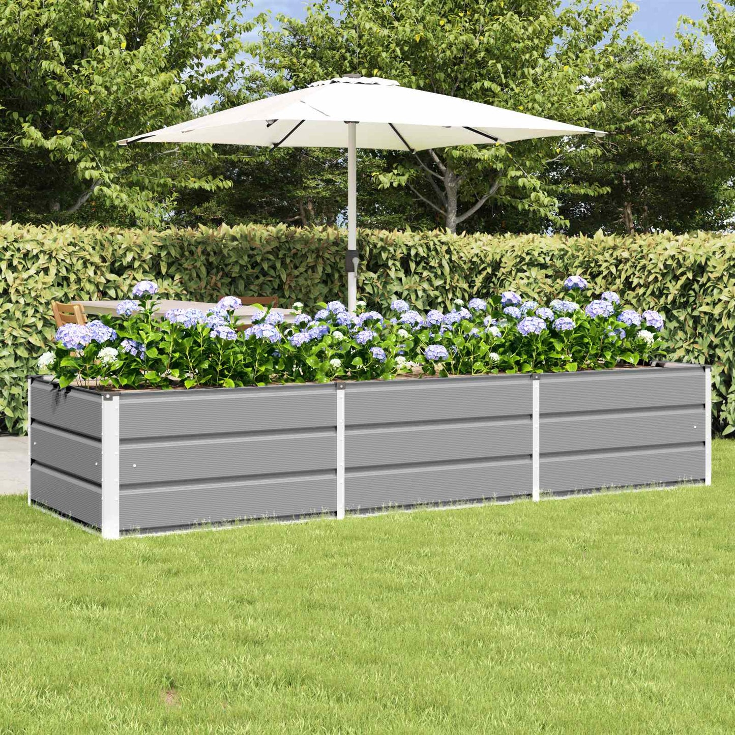 Vidaxx jardinière gris clair 240 x 80 x 45 cm acier