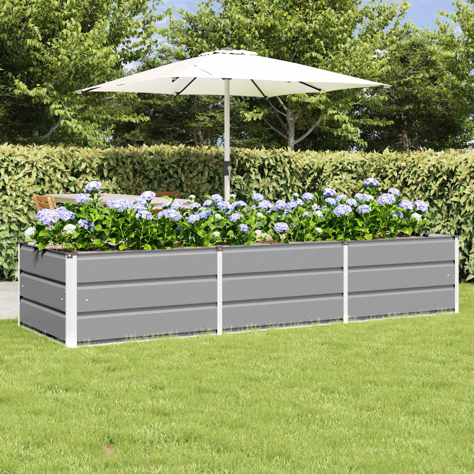 Vidaxx jardinière gris clair 240 x 80 x 45 cm acier