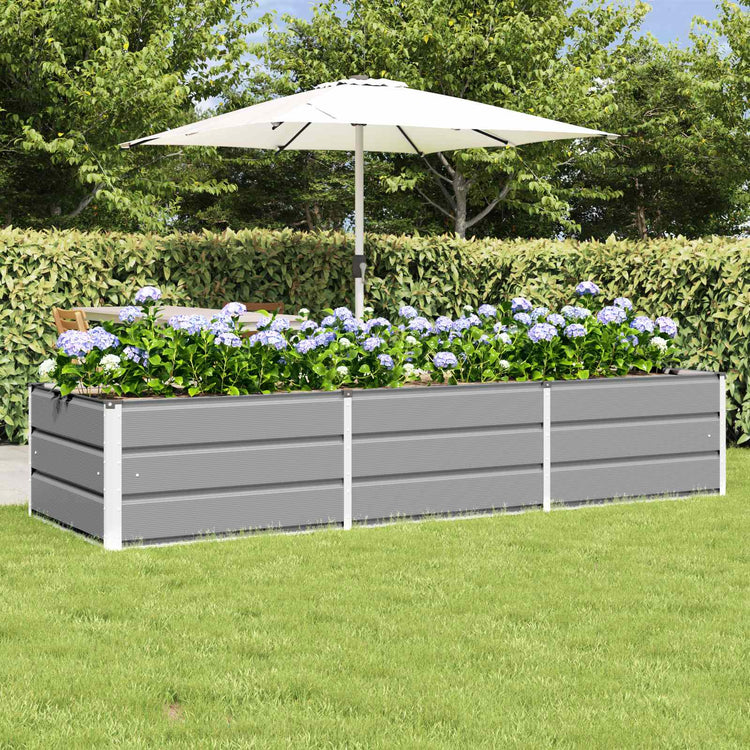 Vidaxx jardinière gris clair 240 x 80 x 45 cm acier