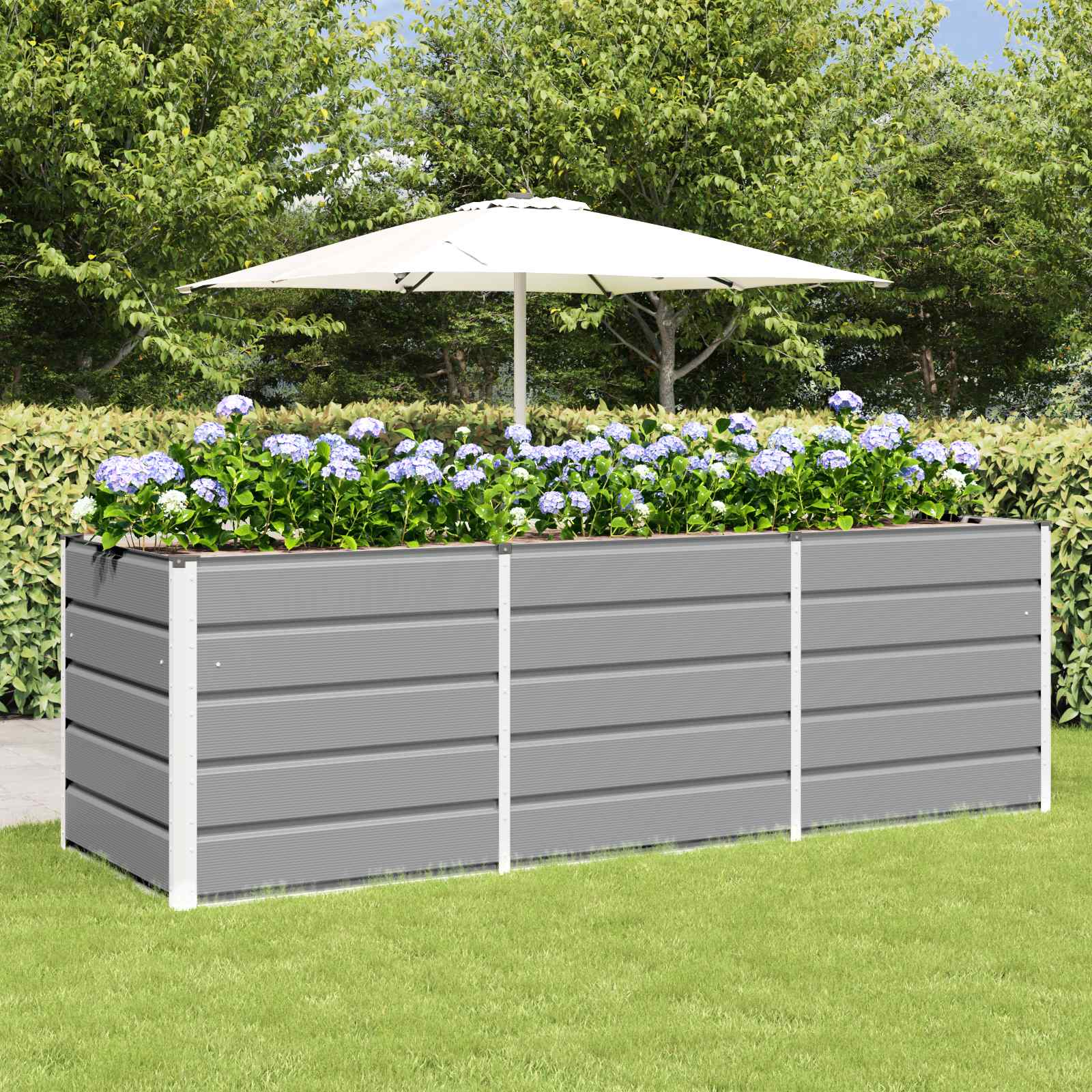 Vidaxx jardinière gris clair 240 x 80 x 75 cm acier