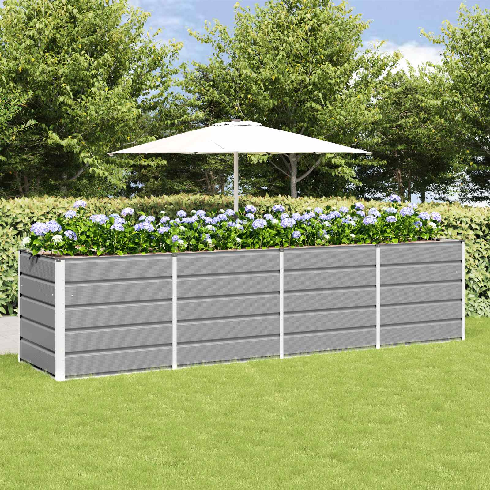 Vidaxx jardinière gris clair 240 x 80 x 75 cm acier
