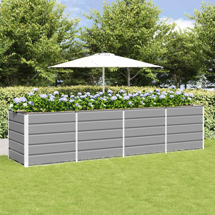 Vidaxx jardinière gris clair 240 x 80 x 75 cm acier