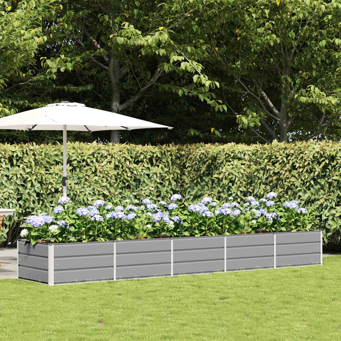 Vidaxx jardinière gris clair 400 x 80 x 45 cm acier