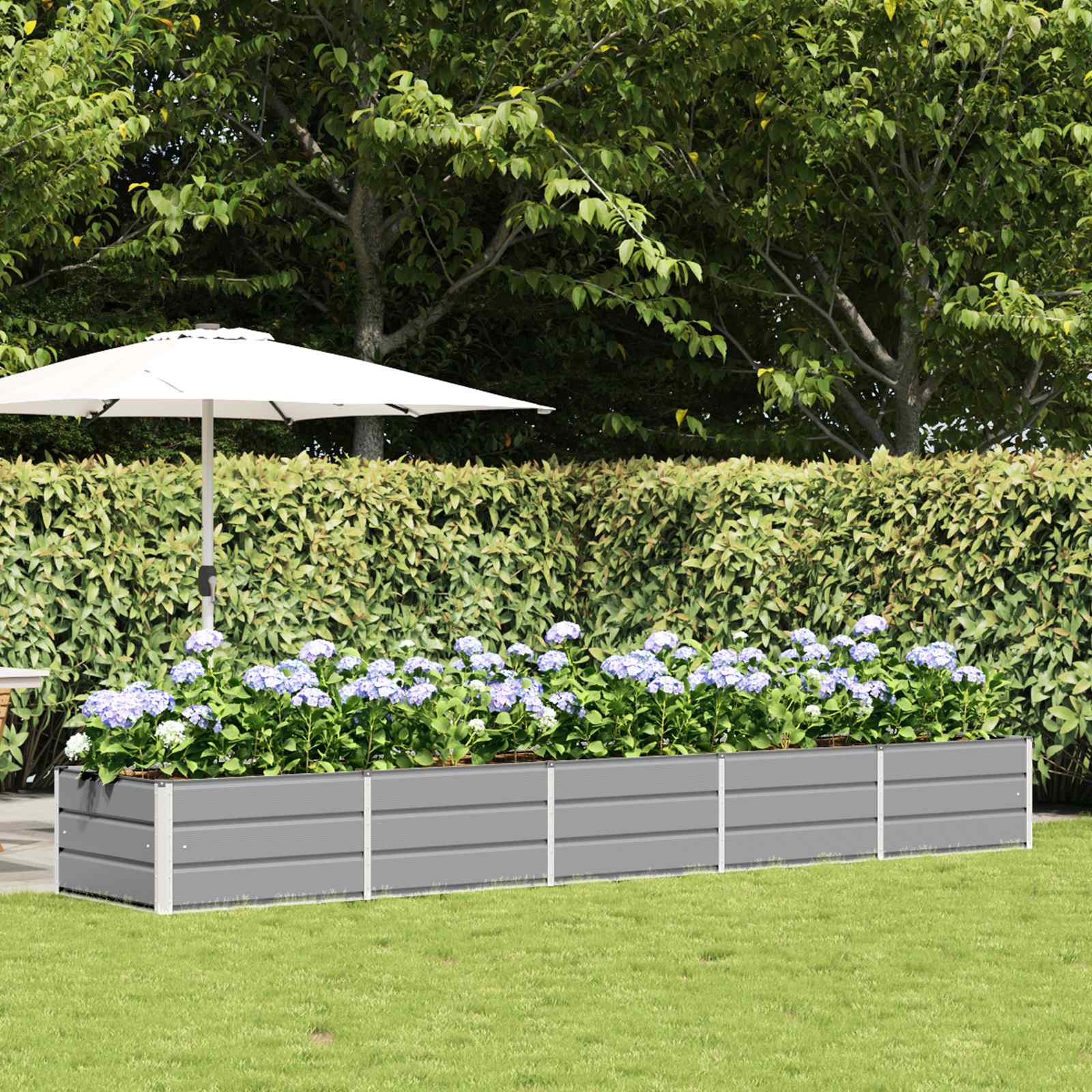 Vidaxx jardinière gris clair 400 x 80 x 45 cm acier