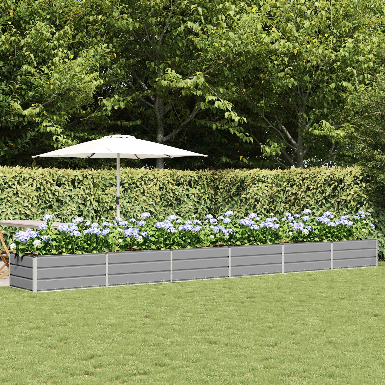 Vidaxx jardinière gris clair 600 x 80 x 45 cm acier