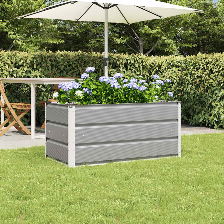 Vidaxx jardinière gris clair 100 x 50 x 45 cm en acier galvanisé
