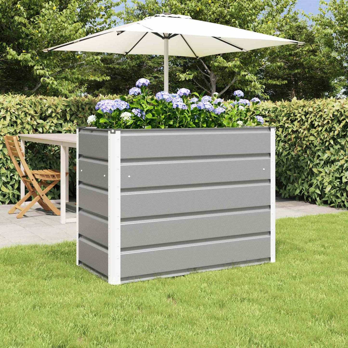 Vidaxx jardinière gris clair 480 x 50 x 45 cm acier galvanisé