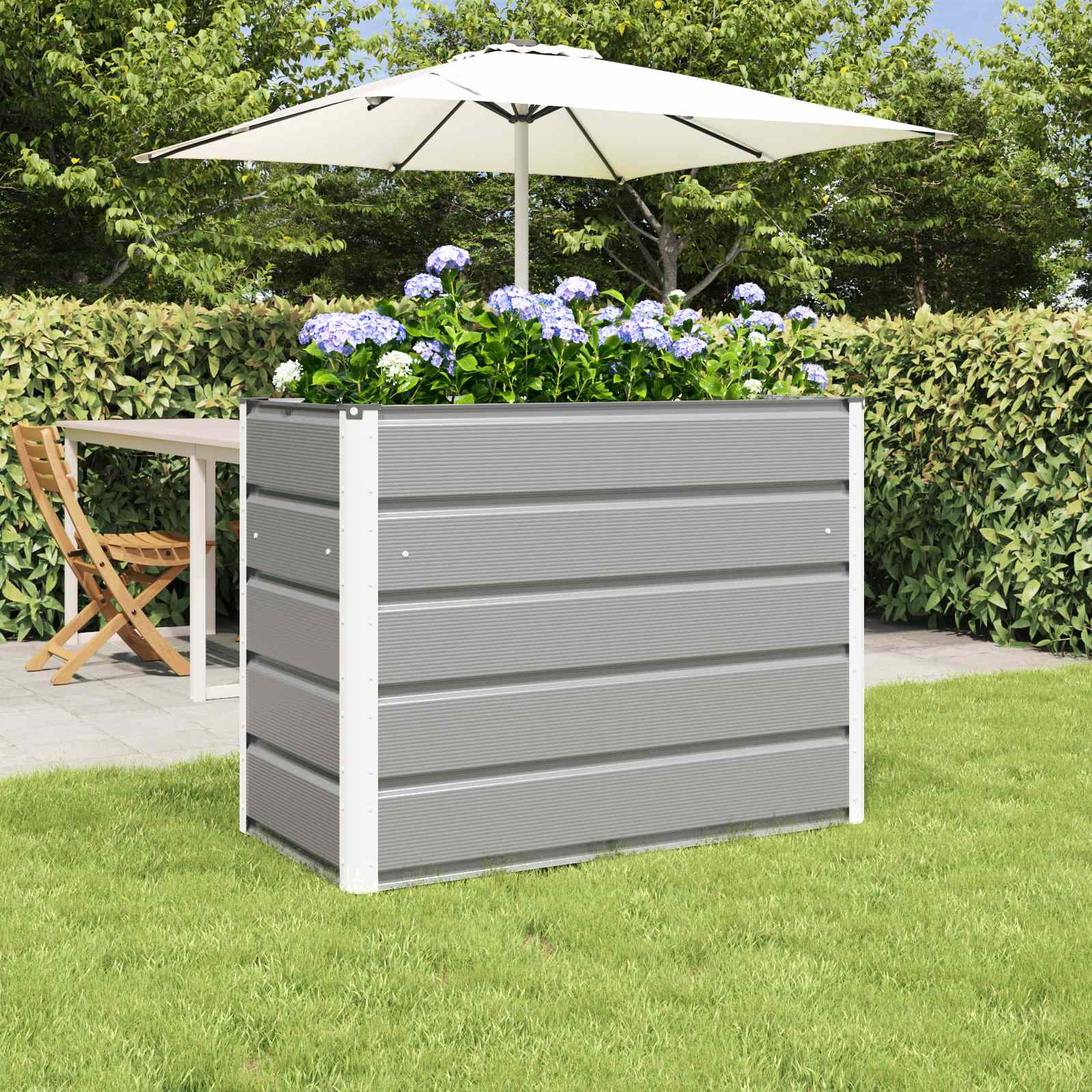 Vidaxx jardinière gris clair 480 x 50 x 45 cm acier galvanisé