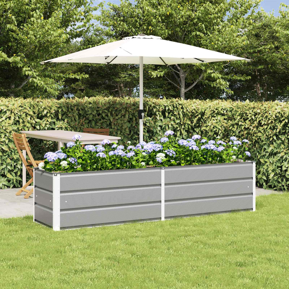 Vidaxx jardinière gris clair 480 x 50 x 45 cm acier galvanisé