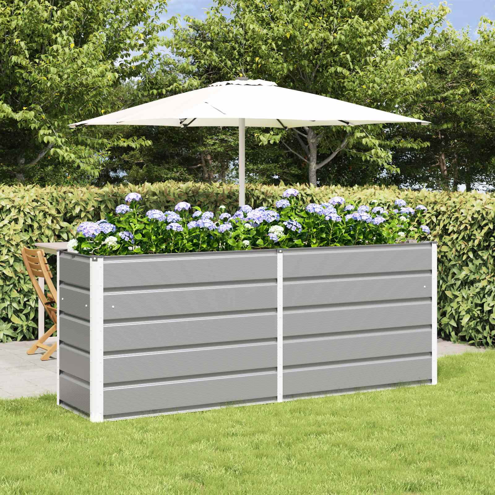 Vidaxx jardinière gris clair 480 x 50 x 45 cm acier galvanisé