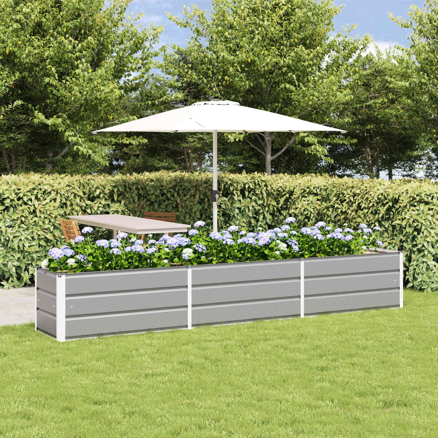 Vidaxx jardinière gris clair 480 x 50 x 45 cm acier galvanisé