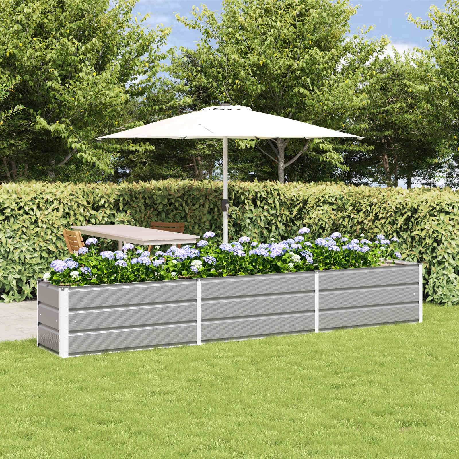 Vidaxx jardinière gris clair 480 x 50 x 45 cm acier galvanisé