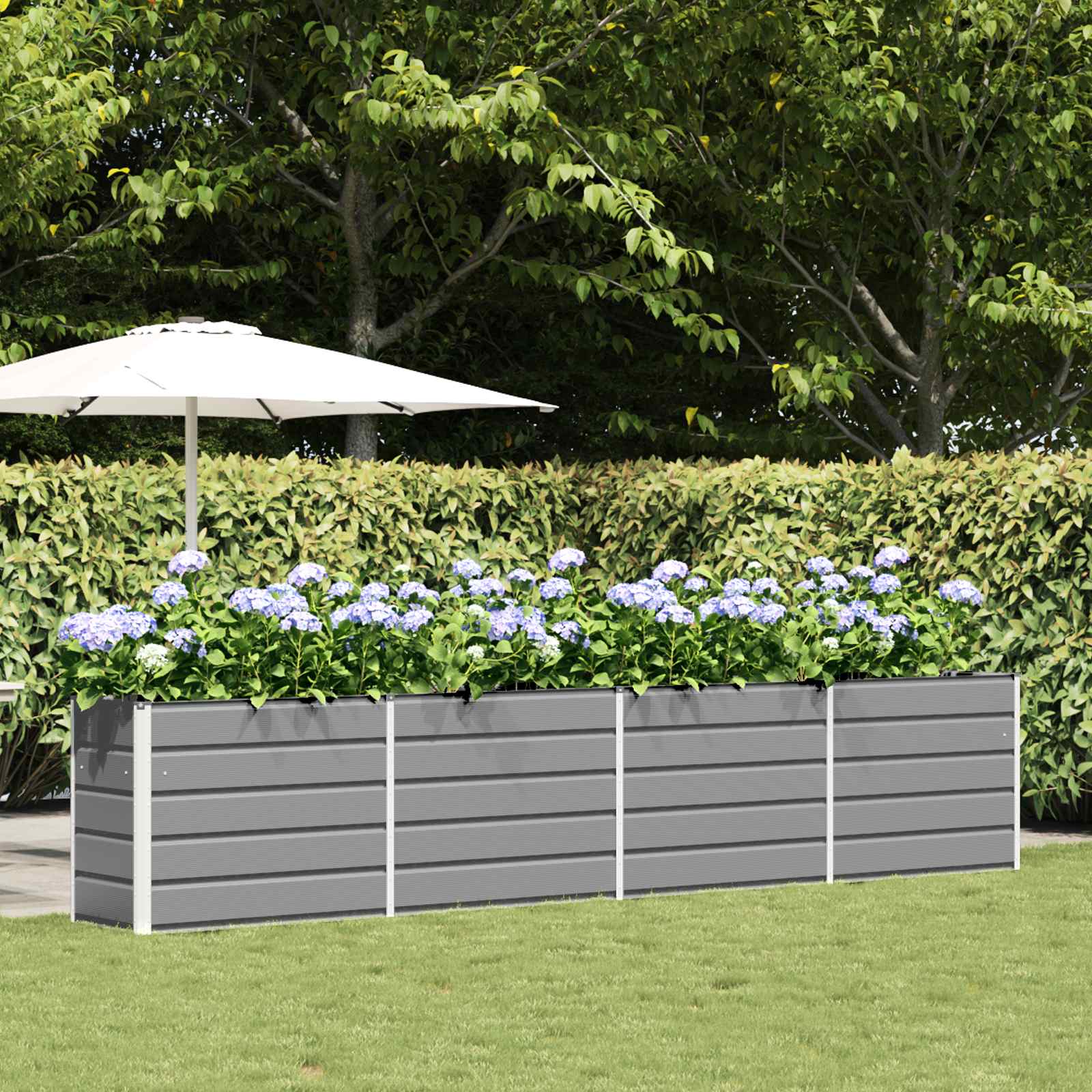 Vidaxx jardinière gris clair 480 x 50 x 45 cm acier galvanisé