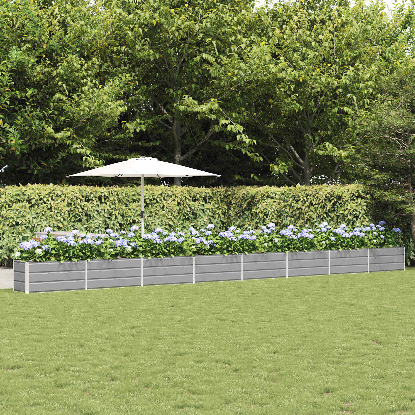 Vidaxx jardinière gris clair 480 x 50 x 45 cm acier galvanisé