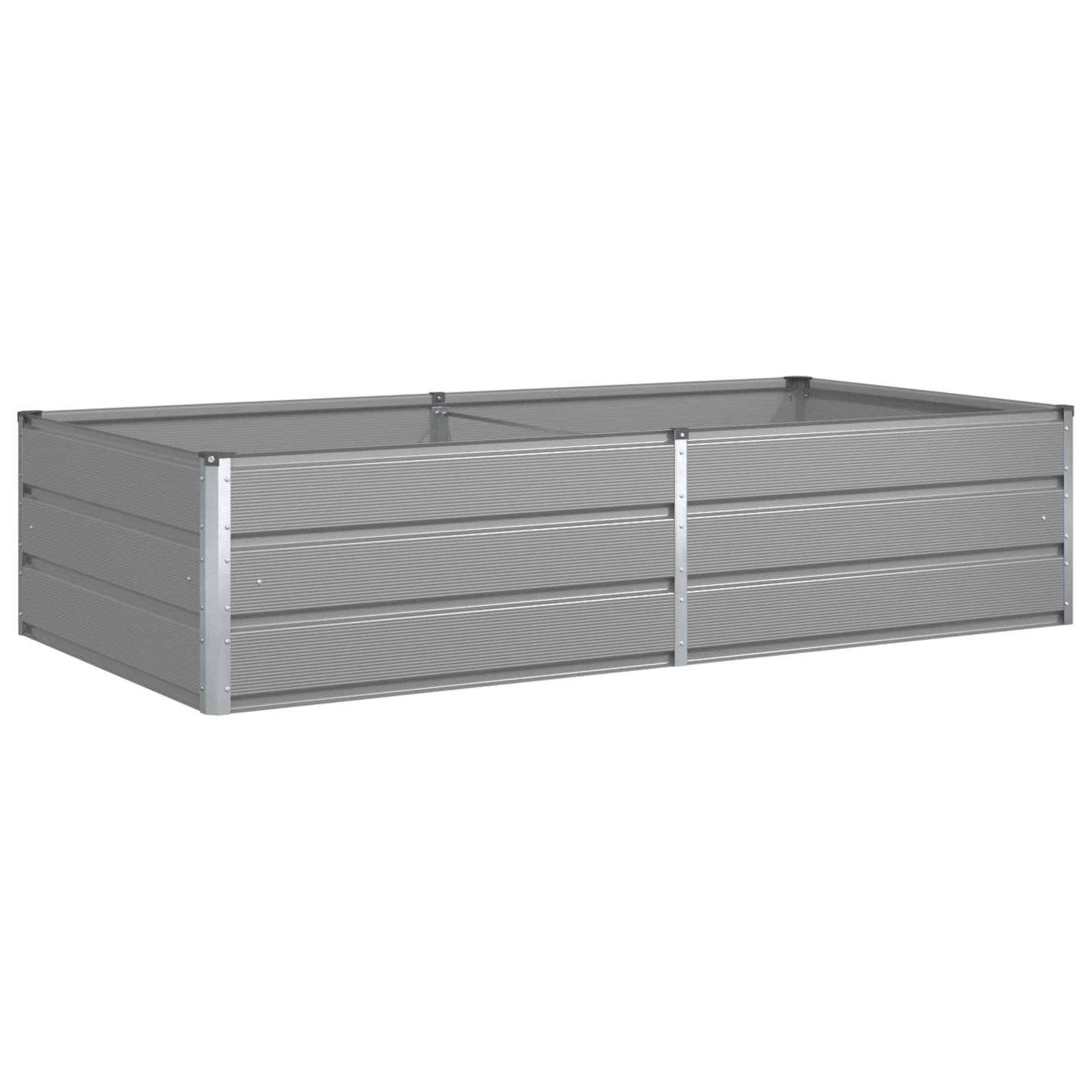 Vidaxl jardinière gris clair 195 x 100 x 45 cm acier galvanisé