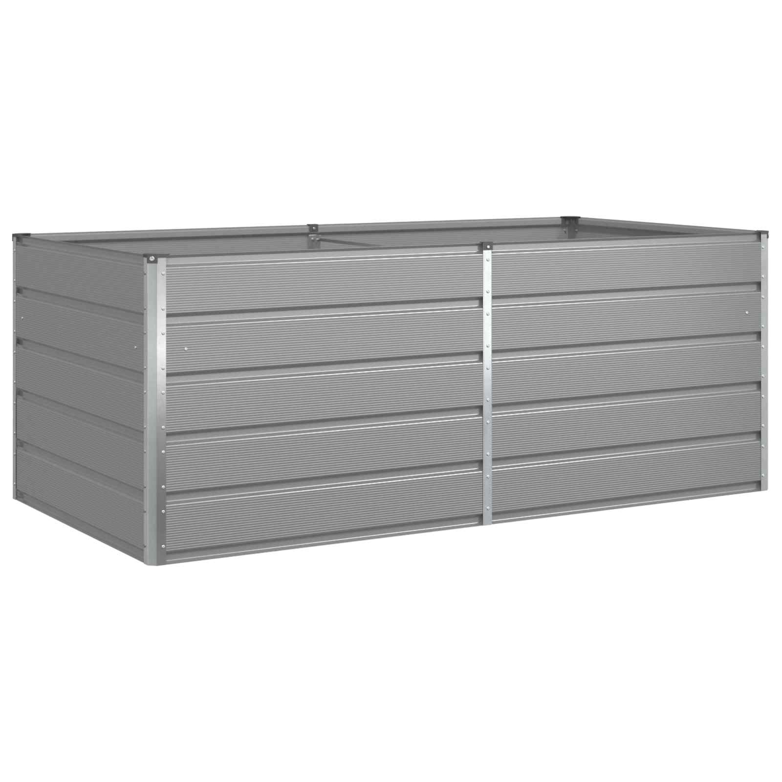 Vidaxl jardinière gris clair 195 x 100 x 45 cm acier galvanisé