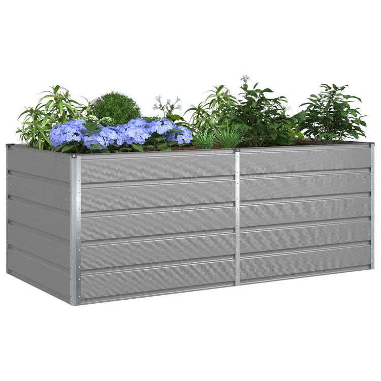 Vidaxl jardinière gris clair 195 x 100 x 45 cm acier galvanisé
