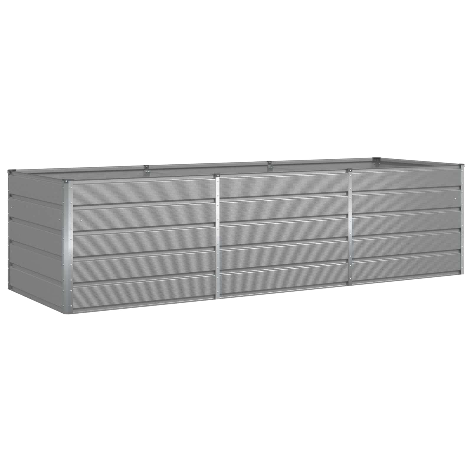 Vidaxl jardinière gris clair 195 x 100 x 45 cm acier galvanisé