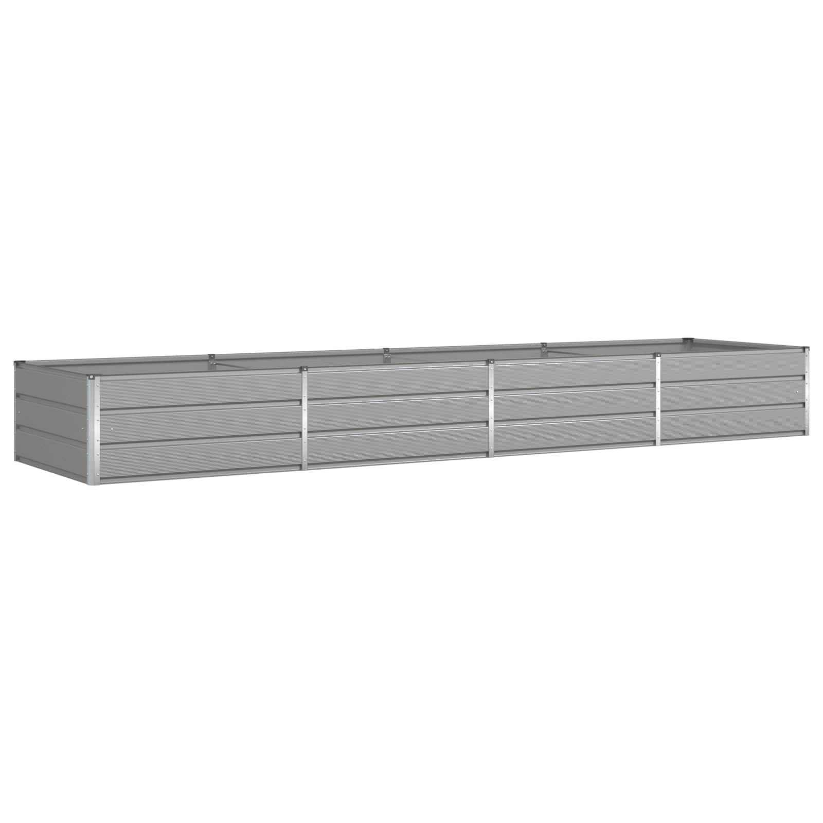 Vidaxl jardinière gris clair 195 x 100 x 45 cm acier galvanisé
