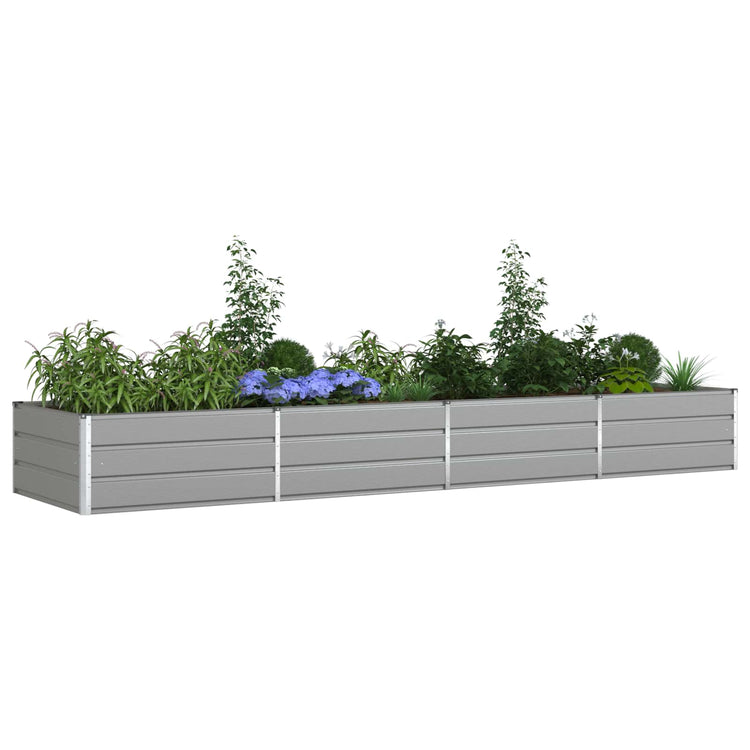 Vidaxl jardinière gris clair 195 x 100 x 45 cm acier galvanisé