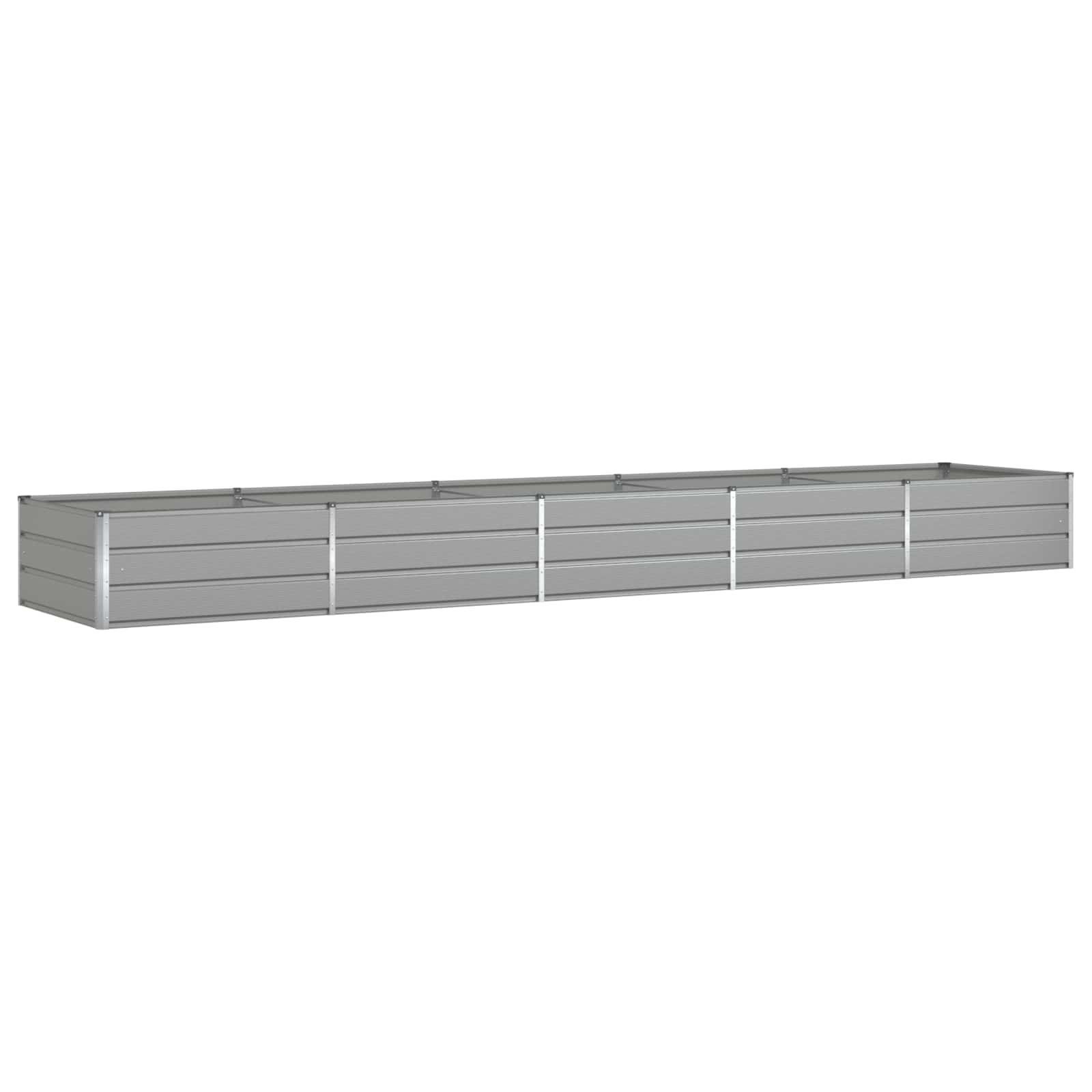 Vidaxl jardinière gris clair 195 x 100 x 45 cm acier galvanisé