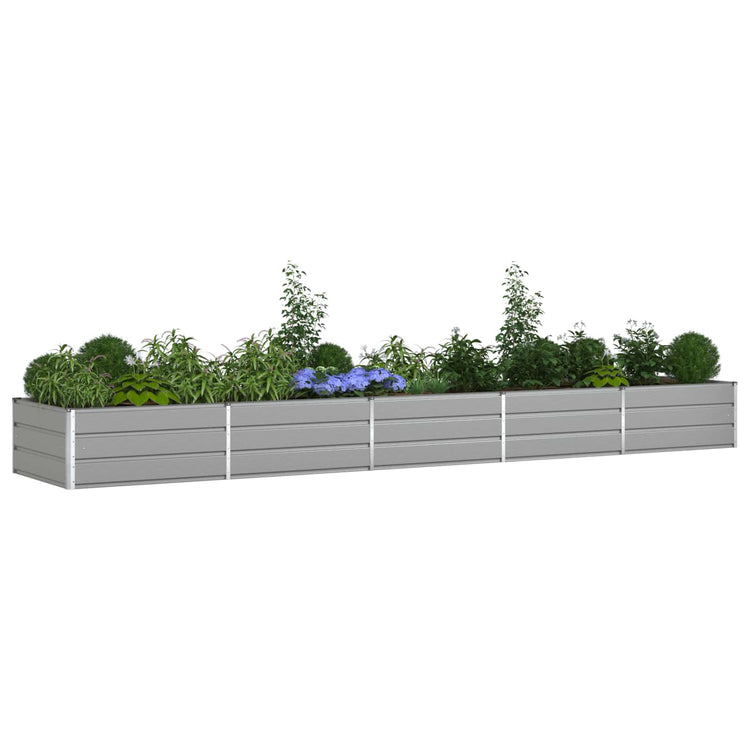 Vidaxl jardinière gris clair 195 x 100 x 45 cm acier galvanisé