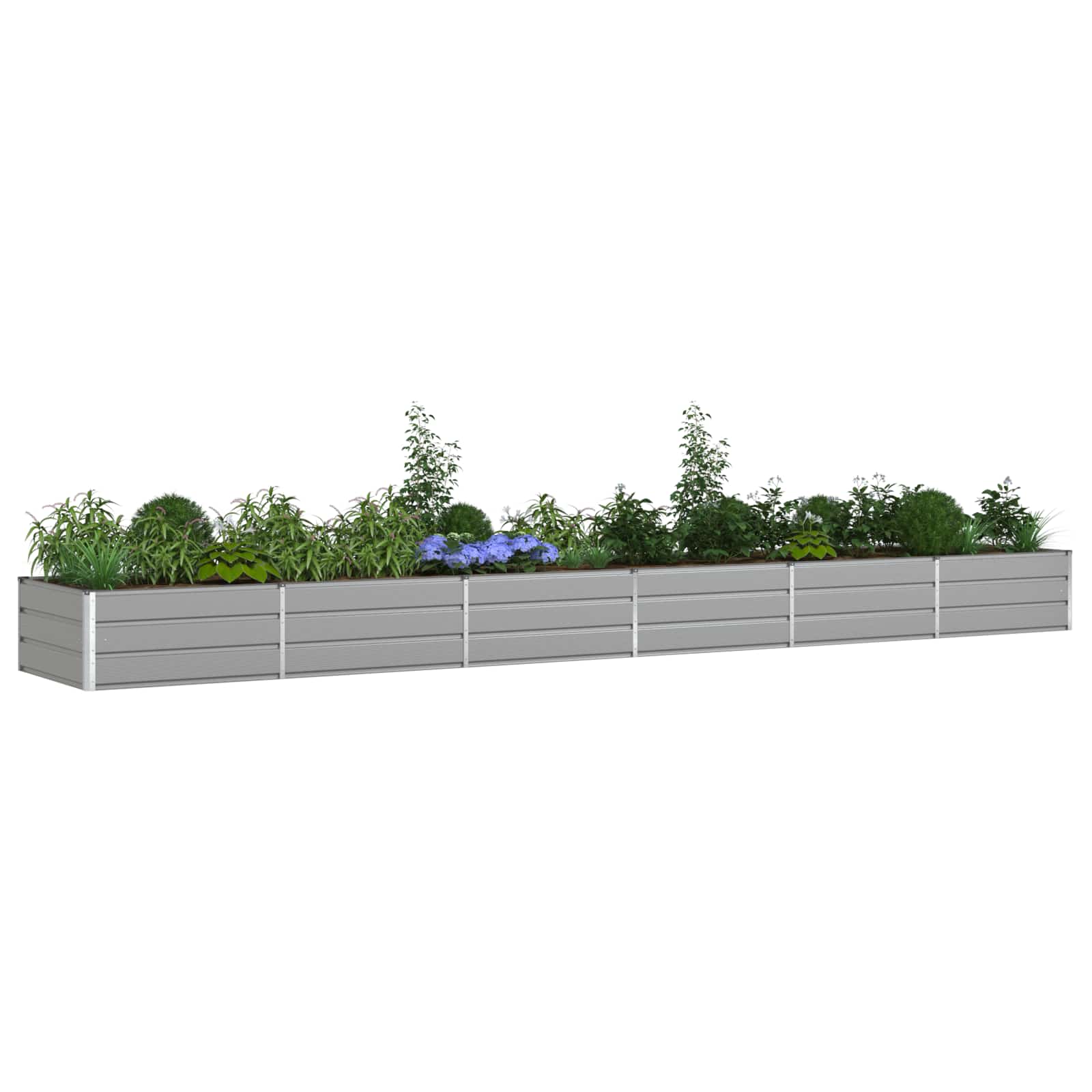 Vidaxl jardinière gris clair 195 x 100 x 45 cm acier galvanisé