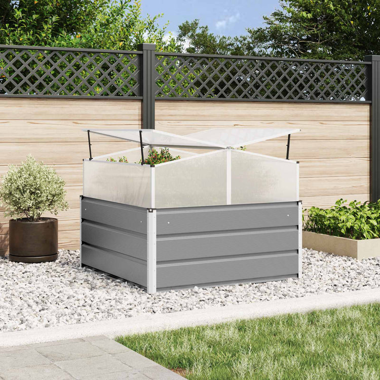 Vidaxx jardinière gris clair 100 x 100 x 77 cm acier galvanisé