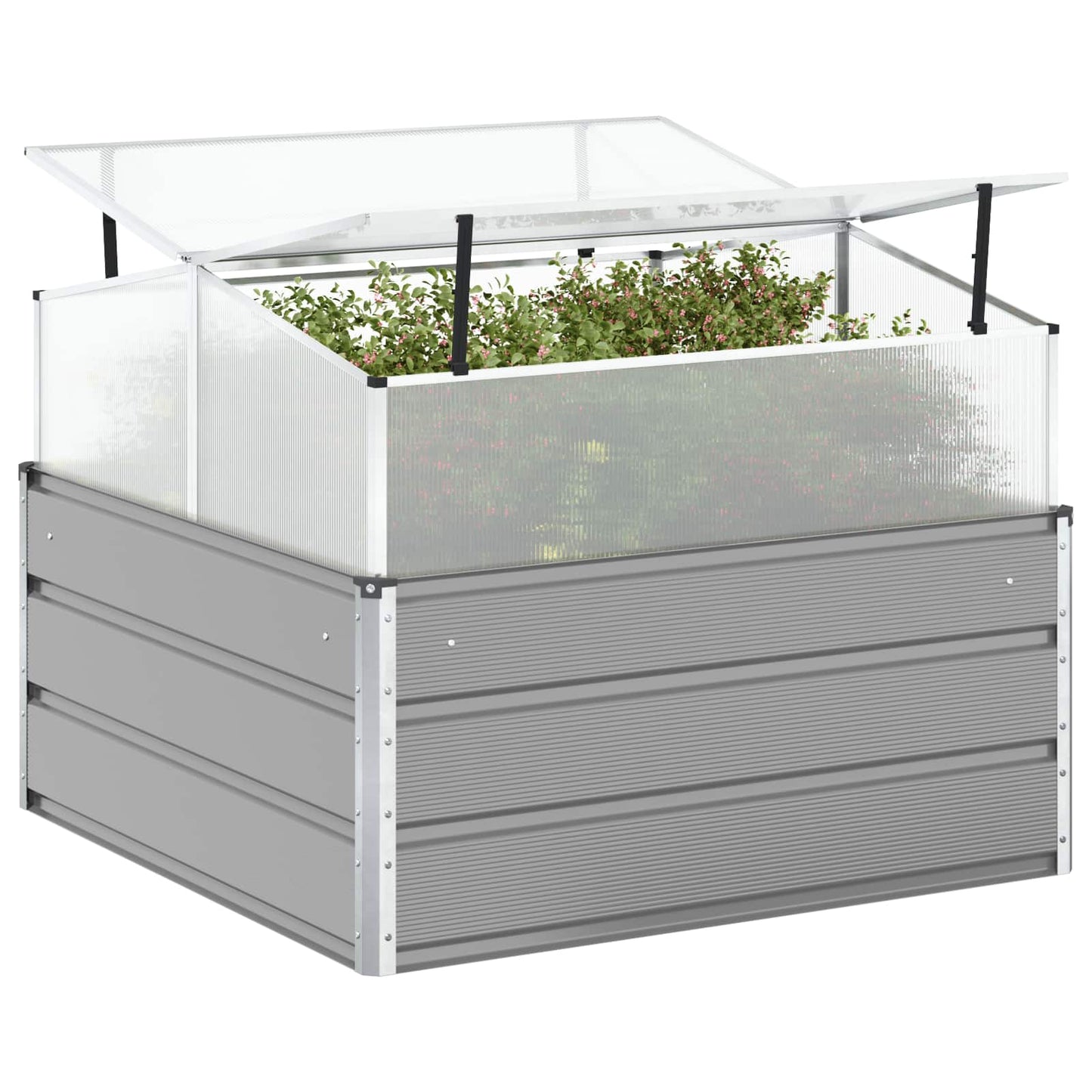 Vidaxx jardinière gris clair 100 x 100 x 77 cm acier galvanisé