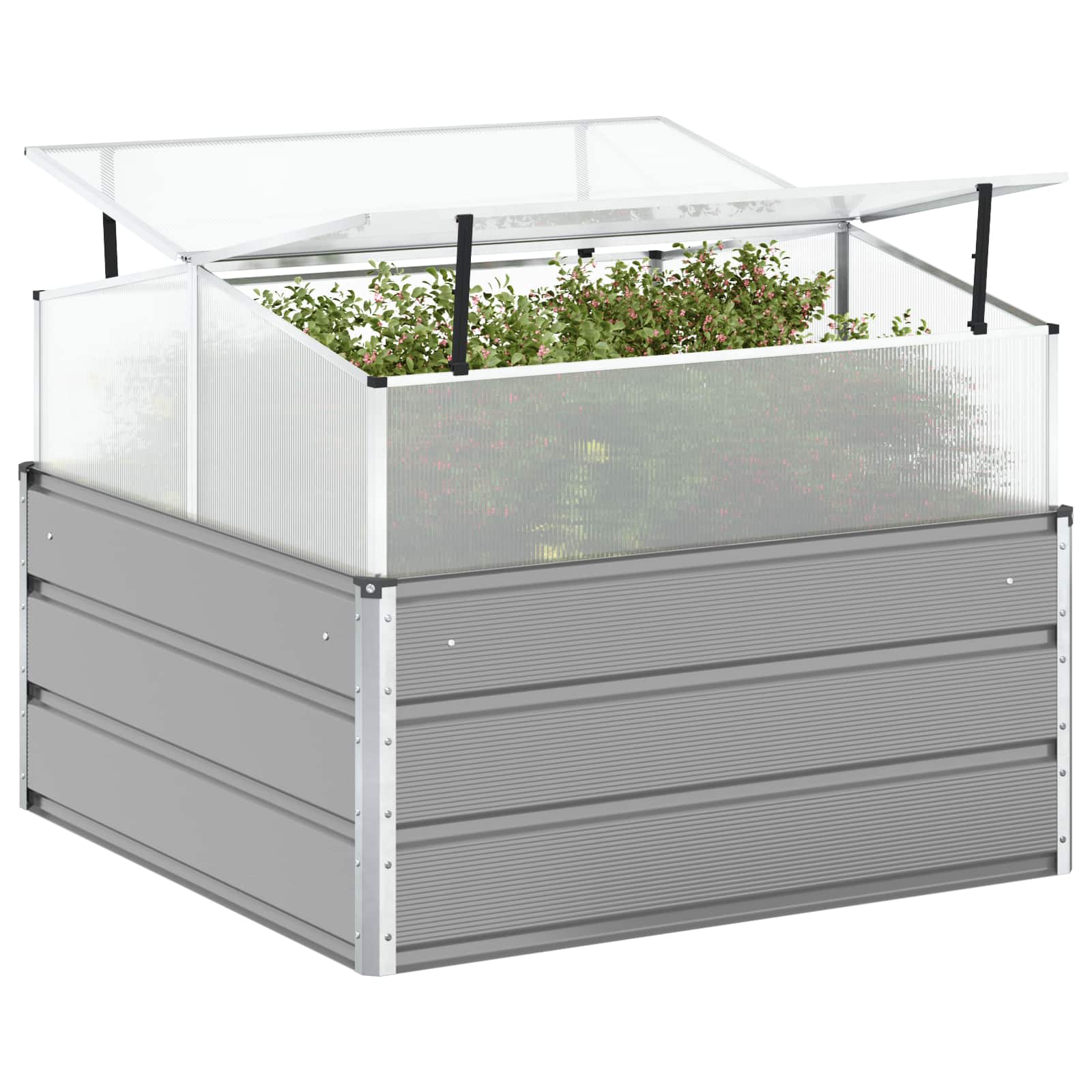 Vidaxx jardinière gris clair 100 x 100 x 77 cm acier galvanisé