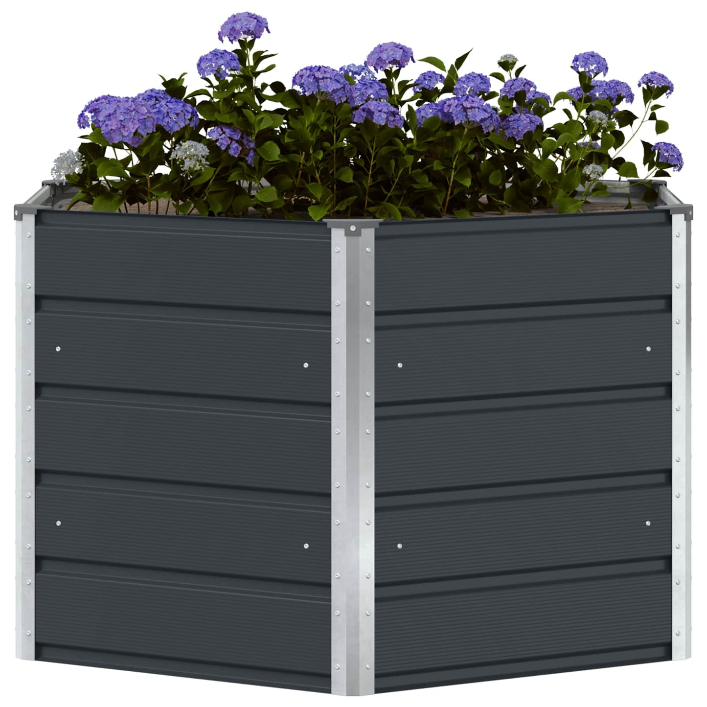 VidaXL jardinière anthracite 129 x 129 x 75 cm acier