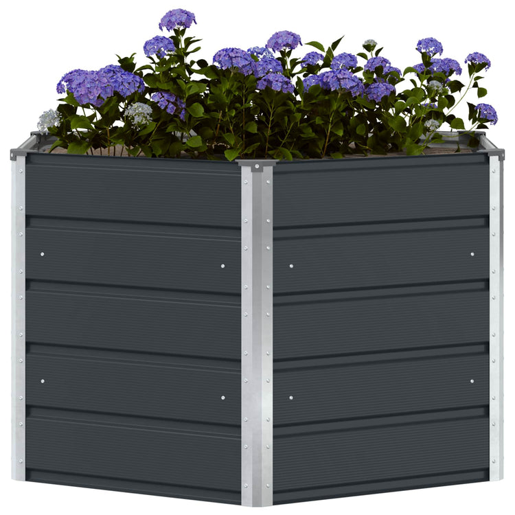 VidaXL jardinière anthracite 129 x 129 x 75 cm acier