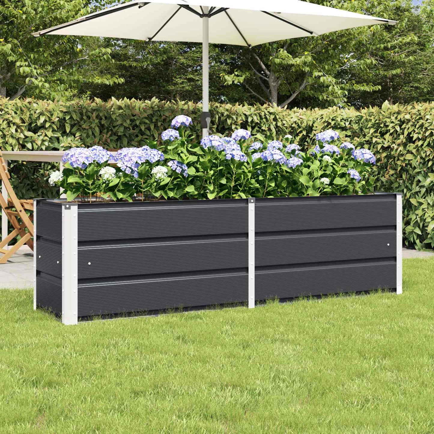 VidaXL jardinière anthracite 160 x 40 x 45 cm acier