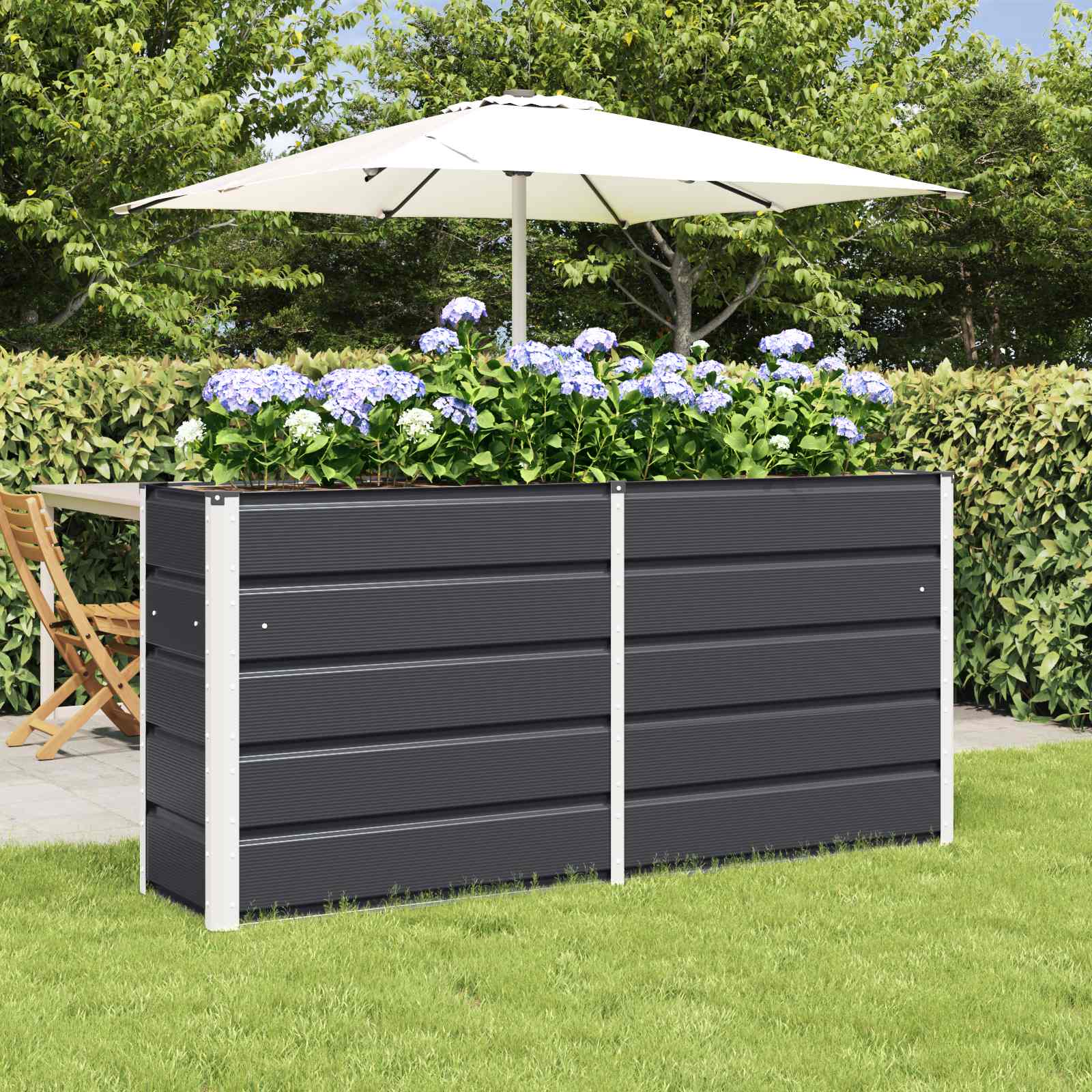 VidaXL jardinière anthracite 160 x 40 x 75 cm acier