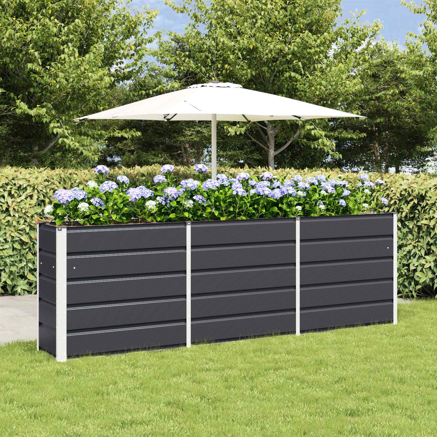 VidaXL jardinière anthracite 160 x 40 x 75 cm acier