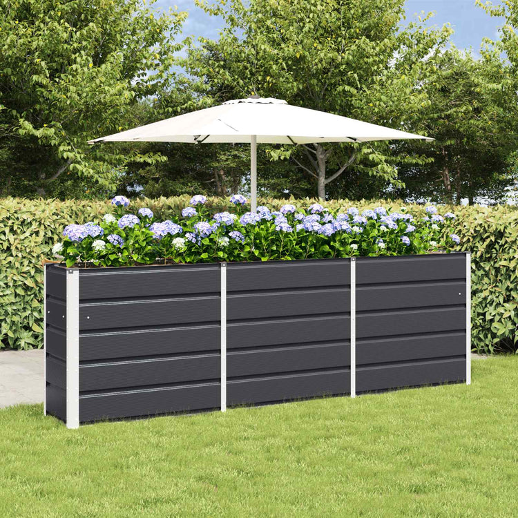 VidaXL jardinière anthracite 160 x 40 x 75 cm acier